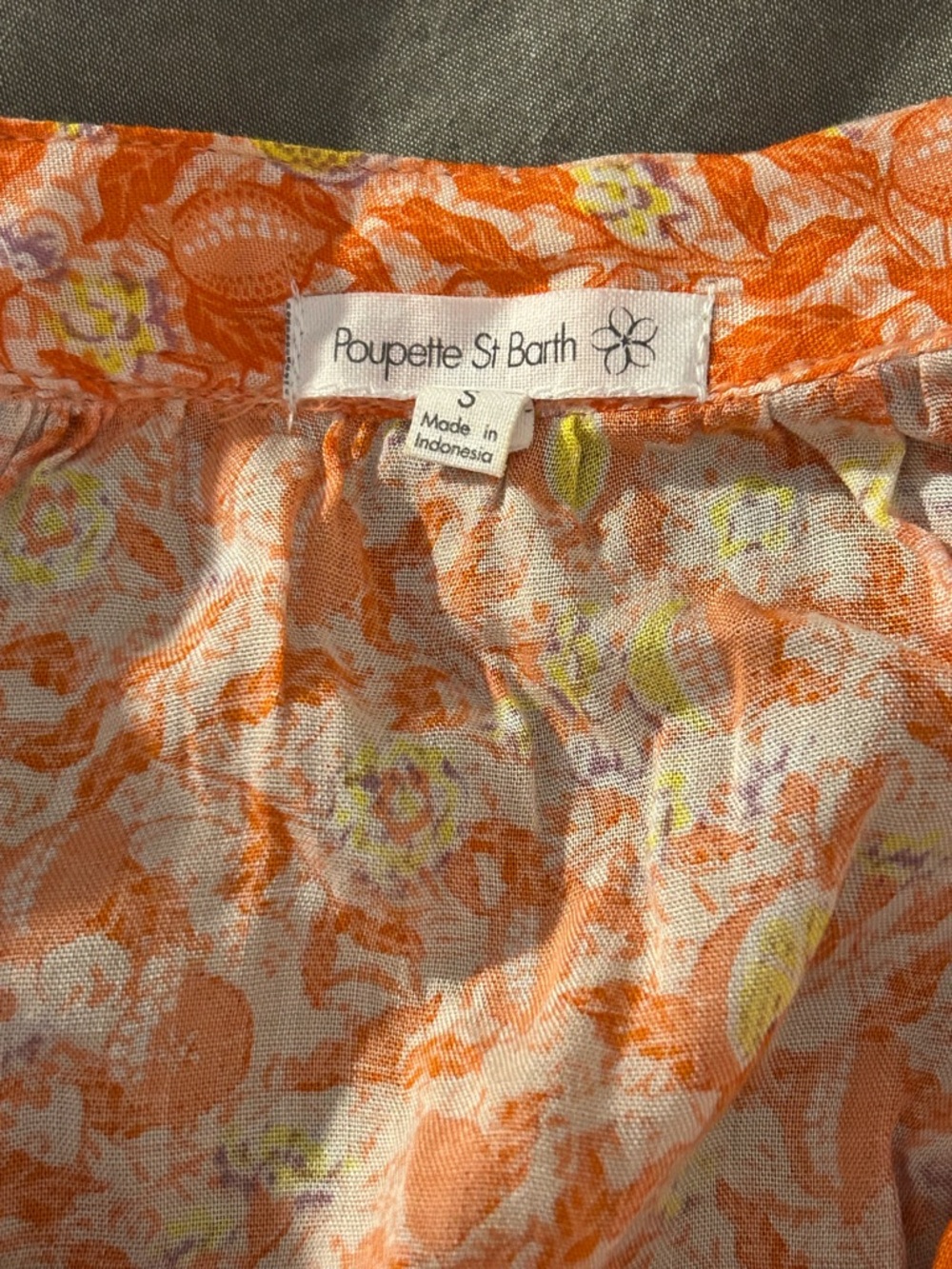 Poupette St. Barth Orange Floral V-Neck Mini Dress - Picture 7 of 7
